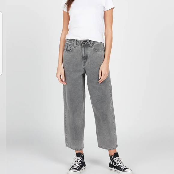 VOLCOM WEELLOW JEANS Loose Fit Pant Light Grey Denim - Picture 4 of 14